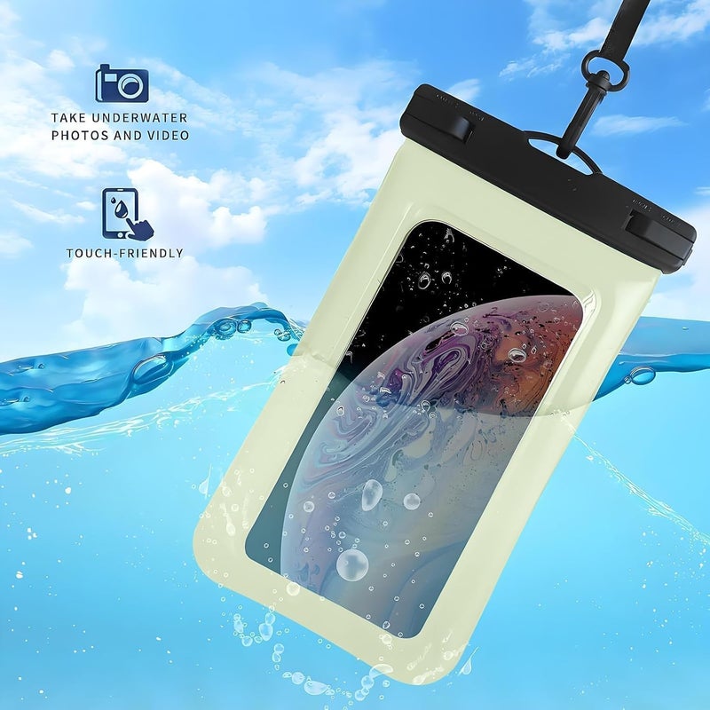 Foweroty Floatable Soap Bubble Waterproof Phone Pouch Case with Crossbody Lanyard for iPhone 17 series 16 Pro Max/15 Pro/14/13, IP68 Cellphone Dry Bag Beach Cruise Ship Essential, 1 Pack-Mint Green-7″ - Image 5